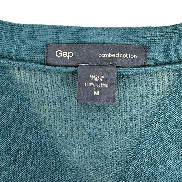 Gap Cotton Jade Cardigan size Medium 3/4 sleeve Button Front - Picture 3 of 8